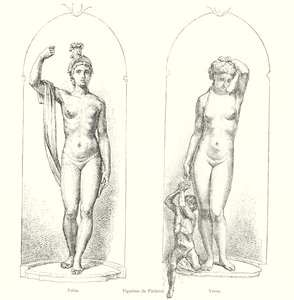 Figuren des Sockels, Pallas, Venus (Stich) von Italian School