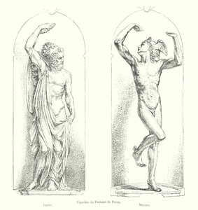Figuren des Sockels des Perseus, Jupiter, Merkur von Italian School