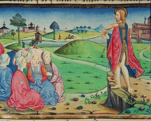 Fol.44r Johannes der Täufer predigt und tauft
