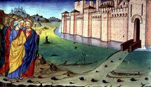Fol.87v Christus geht nach Galiläa