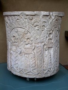 Taufbecken, ursprünglich aus der Kirche St. Agatha in Quirinale