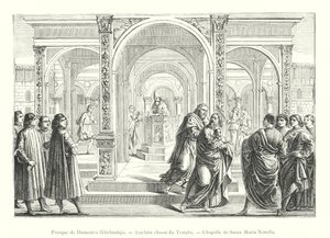 Fresko von Domenico Ghirlandajo, Joachim wird aus dem Tempel vertrieben, Kapelle von Santa Maria Novella von Italian School