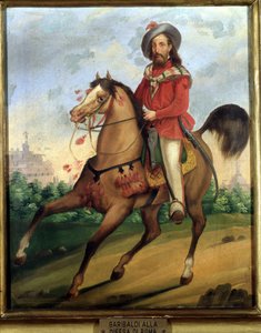 Garibaldi zu Pferd auf dem Weg zur Verteidigung Roms. Museo del Risorgimento. Mailand