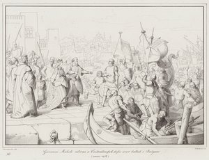 Giovanni Micheli kehrt nach der Niederlage der Bulgaren nach Konstantinopel zurück von Italian School