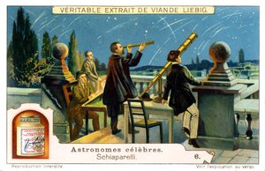 Giovanni Schiaparelli, den Himmel beobachtend (Druck) von Italian School