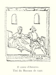 Der Graf von Anvers, aus dem Boccaccio von 1492 (Gravur)