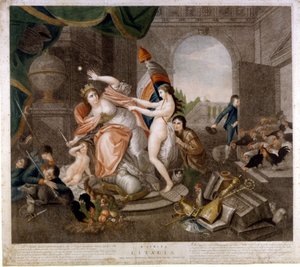 Italienische antifranzösische satirische Veröffentlichung über die Invasion von 1796. Museo del Risorgimento. Mailand von Italian School