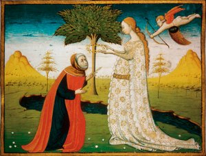 Laura de Noves krönt den Dichter Francesco Petrarca von Italian School
