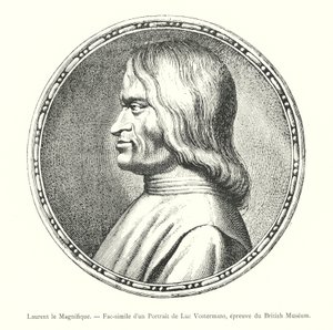 Lorenzo der Prächtige, Faksimile eines Porträts von Luc Vostermans, Abzug aus dem British Museum