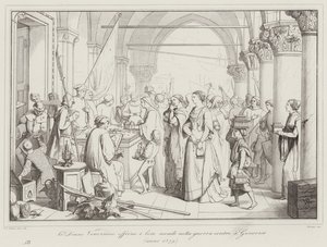 Die venezianischen Frauen bieten ihren Schmuck im Krieg gegen die Genuesen an
