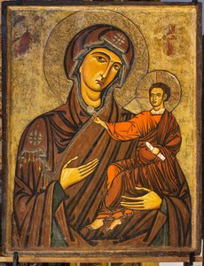 Madonna Odigitria (Jungfrau und Kind), auch Madonna Bruna genannt, Mitte des 13. Jahrhunderts von Italian School