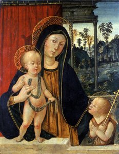 Madonna mit Kind und dem jungen Johannes dem Täufer von Italian School