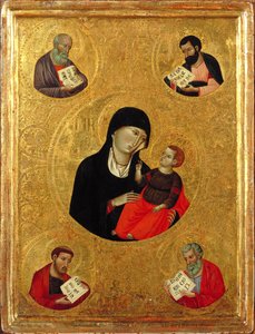 Madonna und Kind mit den vier Evangelisten