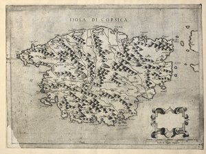 Karte von Korsika, Isola di Corsica von Italian School