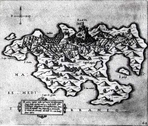 Karte der Insel Zante, eine venezianische Festung gegen die Türken von Italian School