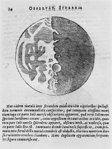 Mondkarte, Illustration aus Sidereus Nuncius von Galileo Galilei, 1610
