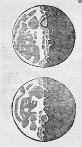 Mondkarten, Illustration aus Sidereus Nuncius von Galileo Galilei, 1610