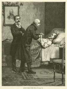 Mazzini in den letzten Stunden seines Lebens (Gravur) von Italian School