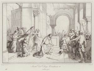 Tod des Dogen Candiano IV, 976 (Gravur) von Italian School