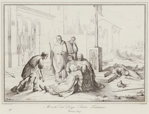 Tod des Dogen Pietro Tradonico, 864 (Gravur) von Italian School