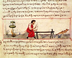 Traditionelle Elfenbeinarbeit, eine Illustration aus der Cynegetica von Oppian