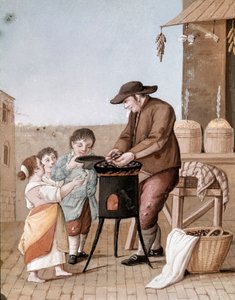Neapolitanische Kleinberufe: der Kastanienverkäufer von Italian School