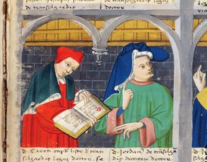 Adliger und Anwalt, der ein offenes Buch hält