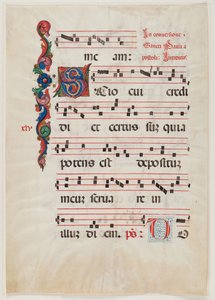 Seite aus einem Missale oder Chorbuch, Norditalien, erste Hälfte des 15. Jahrhunderts von Italian School