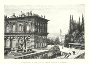 Palazzo Pitti, Ansicht von der Gartenseite, Fassade von Ammanati von Italian School