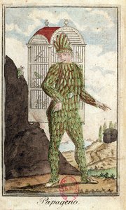 Papageno der Vogelfänger, aus Die Zauberflöte von Wolfgang Amadeus Mozart (1756-91) von Italian School