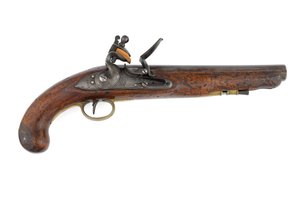Steinschlosspistole Muster 1796 für schwere Dragoner, Variante mit Ladestockrohr und Ordnance-Muster-Schloss, ca. 1800