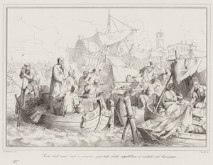 Pest des Jahres 1576 und die von der Republik den Kranken im Lazzaretto geleisteten Hilfen von Italian School