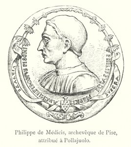 Philippe de Medicis, Erzbischof von Pisa, zugeschrieben Pollajuolo (Stich) von Italian School