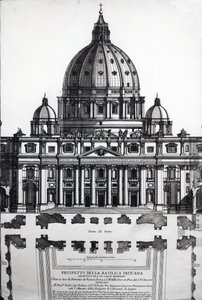 Plan von St. Peter, Rom, graviert von Alessandro Specchi von Italian School