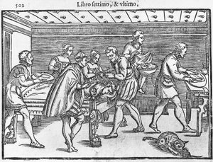 Tafel, die eine Schädel-Trepanation darstellt von Italian School