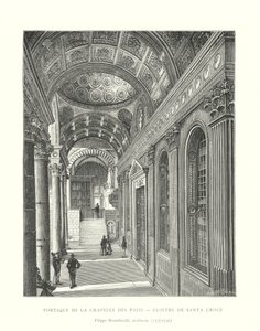 Portikus der Pazzi-Kapelle, Kreuzgang von Santa Croce, Filippo Brunelleschi, Architekt von Italian School