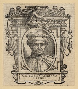 Porträt von Gentile da Fabriano, italienischer Maler, Internationaler Gotikstil, ca. 1370-1427