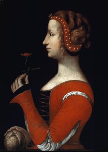 Porträt von Laure (Laura) de Noves (1308-1348), Geliebte von Petrarca (Francesco Petrarca) Gemälde der italienischen Schule des 16. Jahrhunderts. London, Victoria and Albert Museum