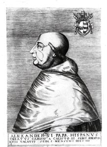 Porträt von Papst Alexander VI. (1492-1503) 16.-17. Jahrhundert von Italian School