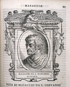 Porträt von Tomaso Masaccio (1401-28) aus Vasaris Leben der Künstler, erstmals veröffentlicht 1550