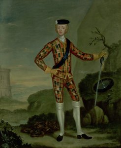 Prinz Charles Edward (Bonnie Prince Charlie, 1720-88) im Tartan