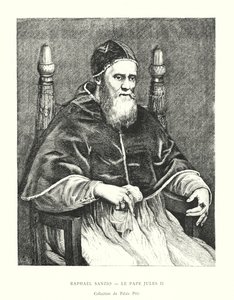 Raffael Sanzio, Papst Julius II., Sammlung des Pitti-Palastes (Gravur) von Italian School