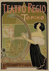 Reproduktion eines Plakats, das das Theatre Royal, Turin, bewirbt