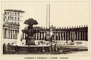 Rom: Kolonnade und Brunnen von St. Peter im Vatikan