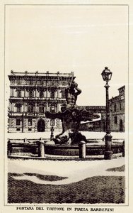 Rom: Triton-Brunnen auf der Piazza Barberini von Italian School