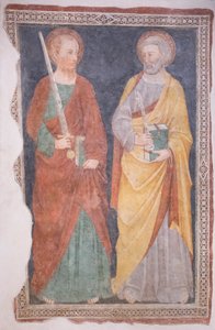 Heilige Peter und Paul, Mitte des 14. Jahrhunderts, von der Außenseite der Kirche San Salvatore von Italian School