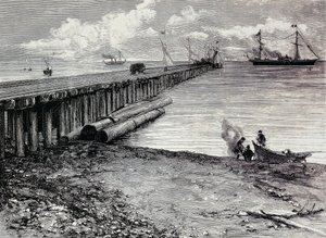 San Leon Mine, Verladedeck für Erz nach Maddalena, Gravur, Sardinien, Italien von Italian School