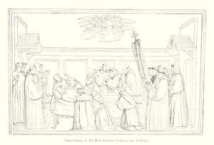 Santa Croce, Der Tod des Heiligen Franziskus, von Giotto (Gravur)