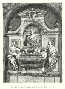 Santa Croce, Grabmal von Galileo, von Julio Foggini (Stich) von Italian School