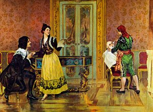 Szene aus der Oper "Der Barbier von Sevilla" von Gioachino Rossini von Italian School